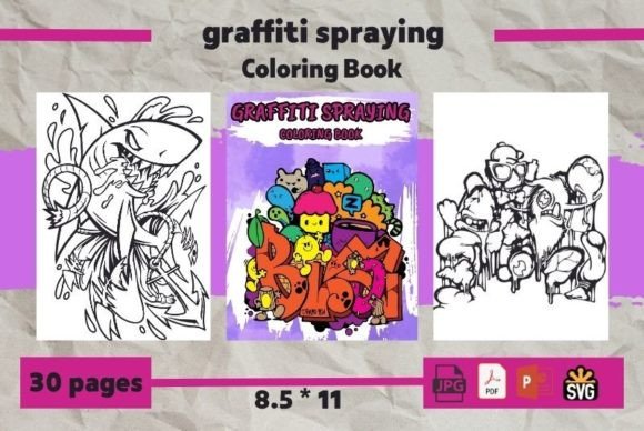 A Graffiti Coloring Book Design for Embroidery