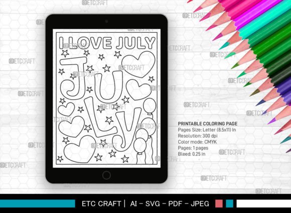 A Practical Design Review of July's Coloring Page Graphics