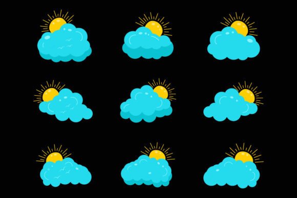 Blue Sky Sun and Clouds Weather Icons: A Design Review