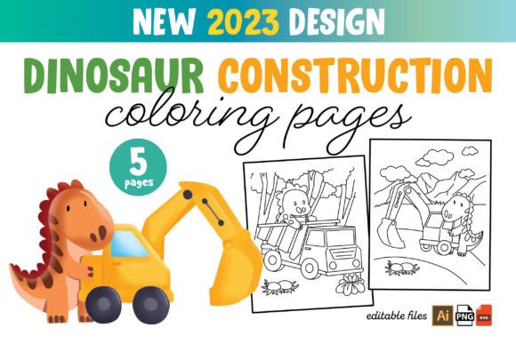 Crafting Review: Dinosaur Construction Graphics & Coloring Pages