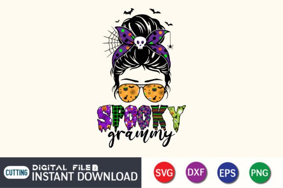 Spooky Grammy's Messy Bun: A Versatile Craft Graphic for Seasonal Collections