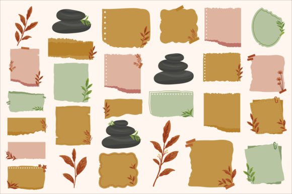 The Torn Leaf and Paper Set: Graphics for Artistic Products