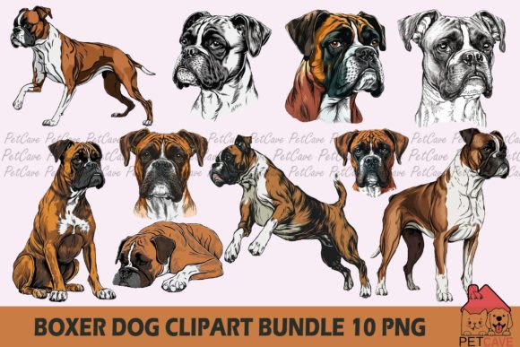 Using a Boxer Dog Clipart Bundle for Crafts and Graphics in Brand Marketing