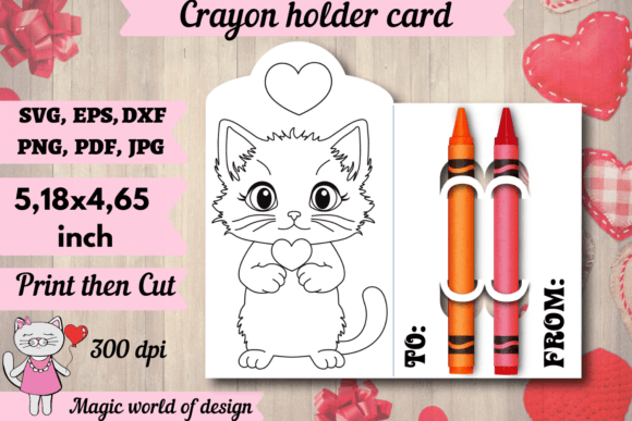 Valentine Cat SVG: A Graphic for Crafters & Coloring Pages